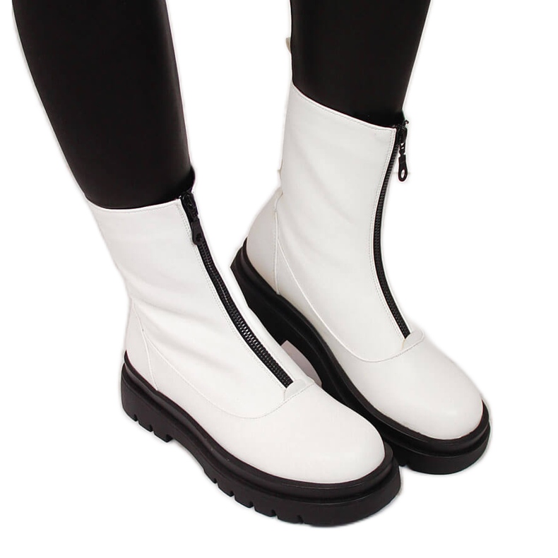 Vita eVento-arbetare för kvinnor med dragkedja framtill