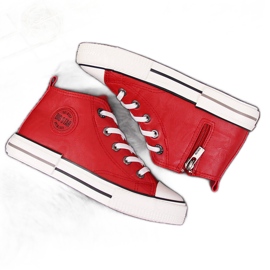 Barnsneakers eko läder röd Big Star II374005