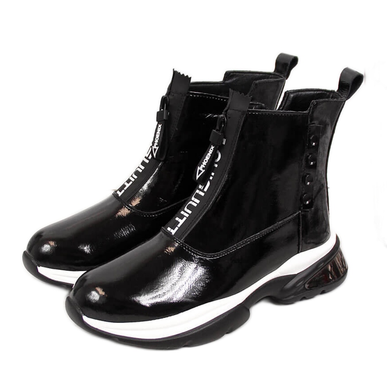 Svarta lacksneakers för kvinnor T.Sokolski