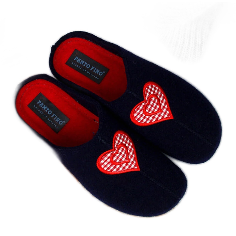 Hemfilt för kvinnor marinblå tofflor Panto Fino