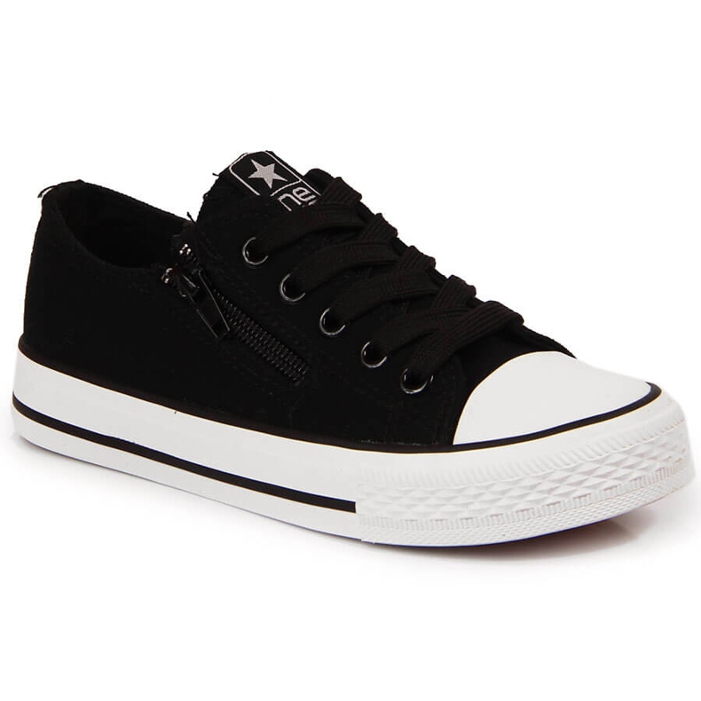 Svarta NEWS barnsneakers med dragkedja