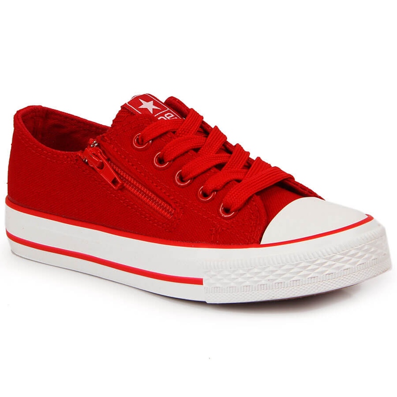 News Röda barnsneakers med dragkedja NYHETER