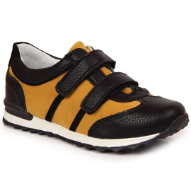 Pojkskor med kardborre kamel Kornecki 6291 svart mångfärgad