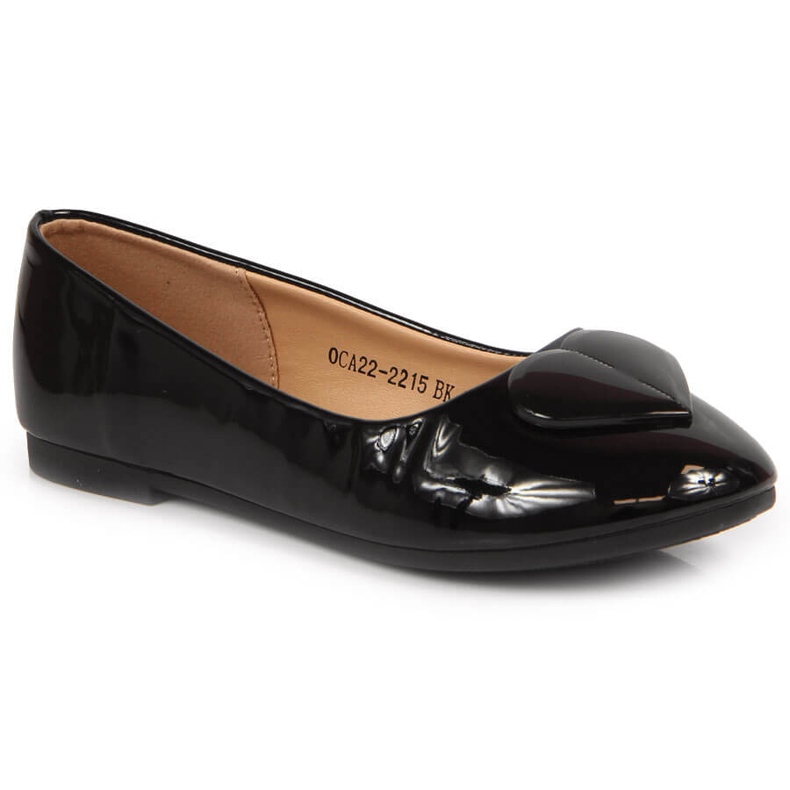 Flickballerinor med hjärta svart Vinceza