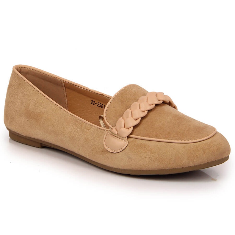Kvinnors beige slip-on skor Potocki
