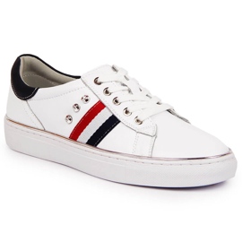 Skinnskor för kvinnor, vita Vinceza sneakers