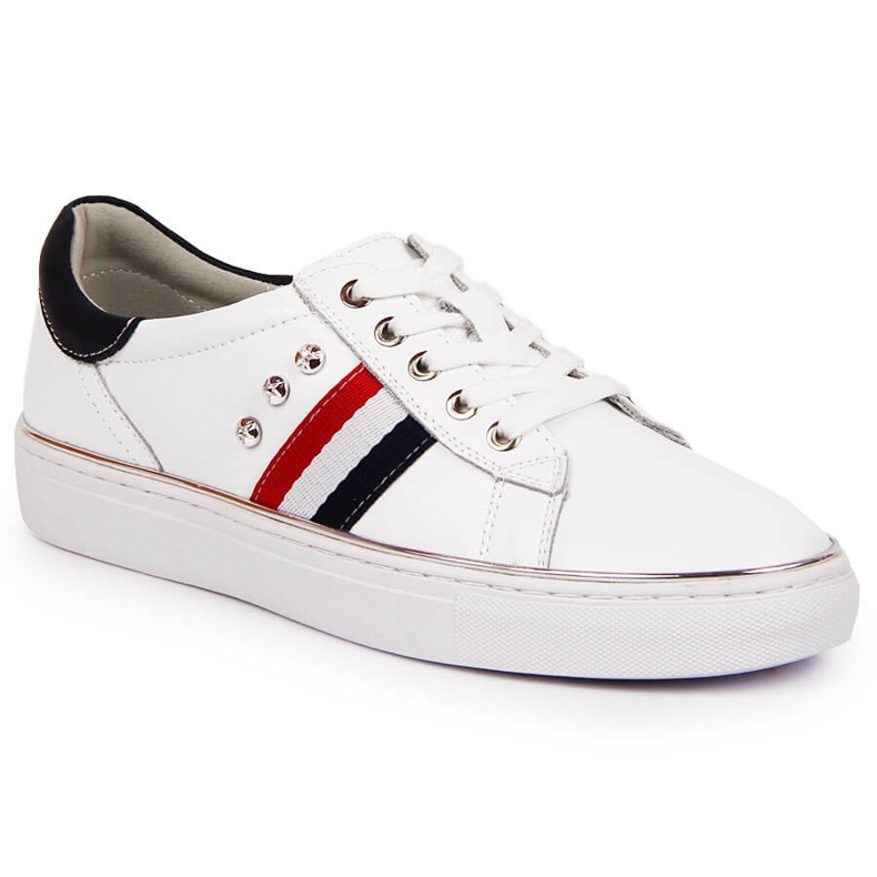 Skinnskor för kvinnor, vita Vinceza sneakers