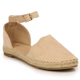 Jezzi-sandaler i beige espadriller för kvinnor