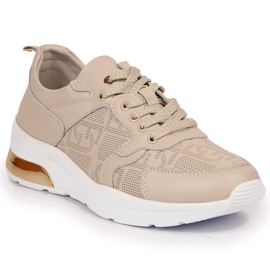 S.Barski Sneakers i beige läder för kvinnor S. Barski