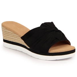 Svarta wedge tofflor för kvinnor Potocki