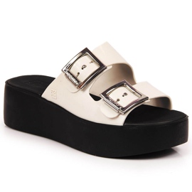 Damtofflor i gummi på plattformen Zaxy HH285181 vit