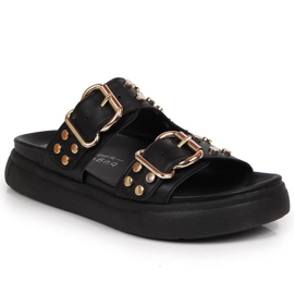 Damtofflor med nitar svart Bugatti JJ253070