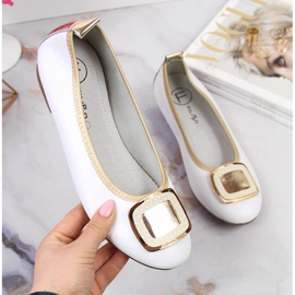 Vita läderballerinor för kvinnor Filippo