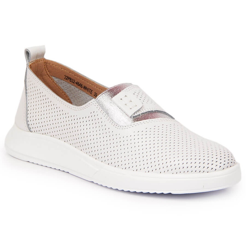 Bekväma damskor i läder slip on white Jezzi vit