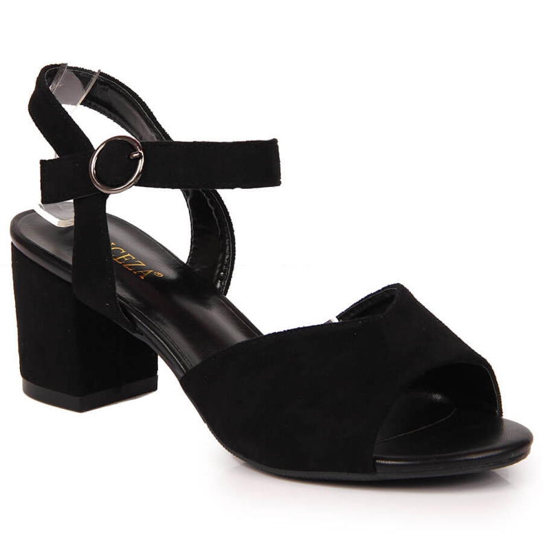 Damsandaler på postsvart Vinceza mocka