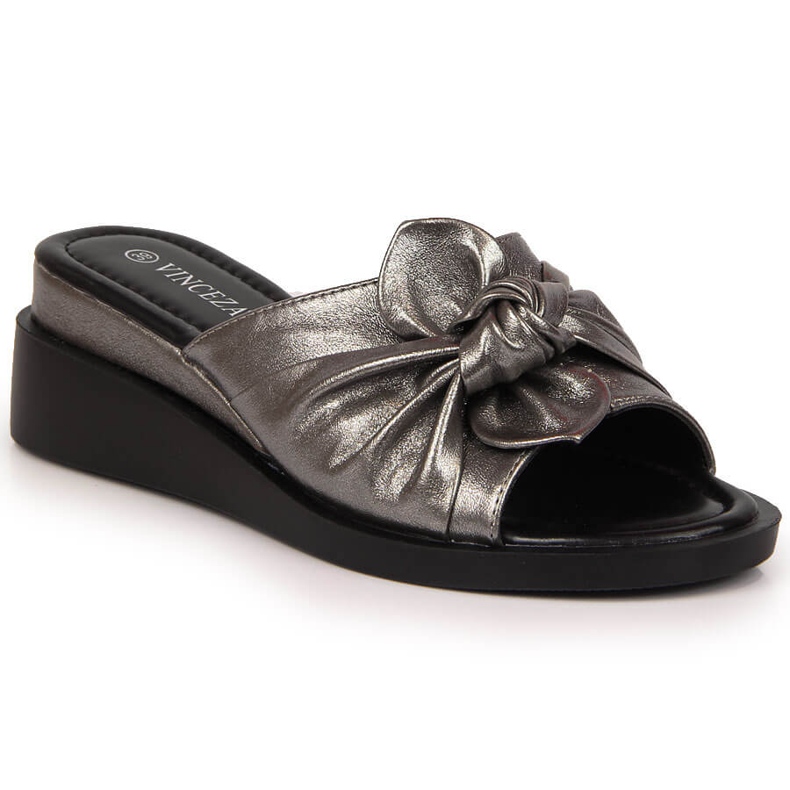 Silver wedge tofflor för kvinnor Vinceza