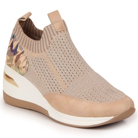 Sneakers med wedge för kvinnor puderrosa Artiker