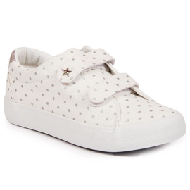 Sneakers för tjejer med kardborrband vita Atletico-stjärnor