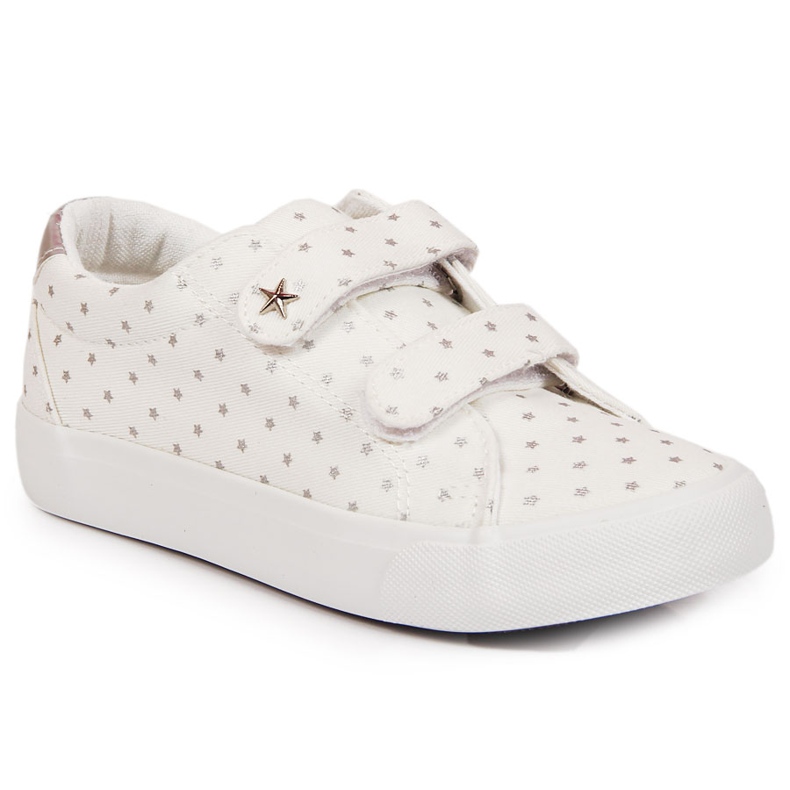Sneakers för tjejer med kardborrband vita Atletico-stjärnor