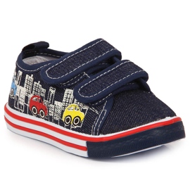 Atletico marinblå kardborrsneakers för pojkar