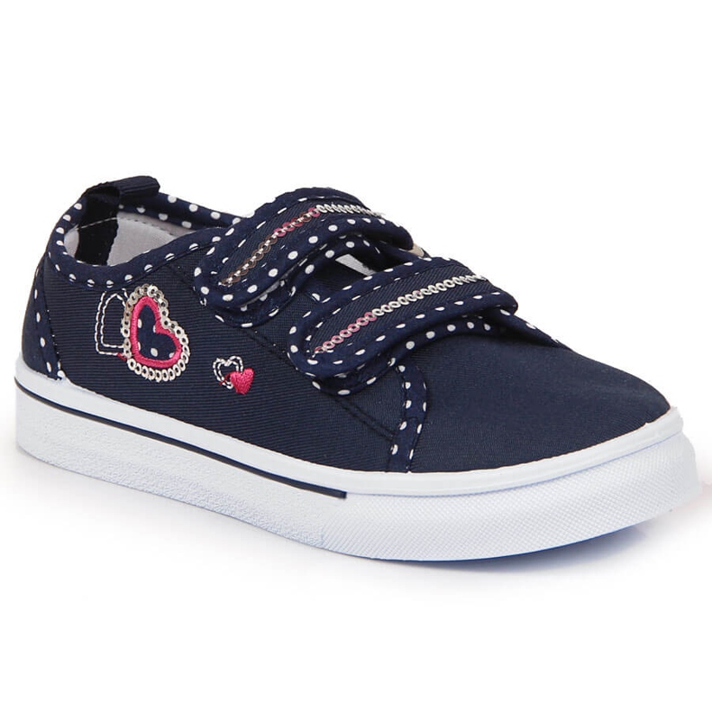 Atletico marinblå kardborrsneakers för tjejer