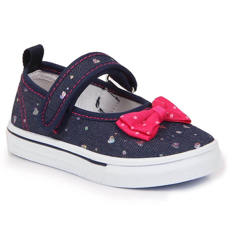 Flickballerinor med kardborre Atletico marinblå