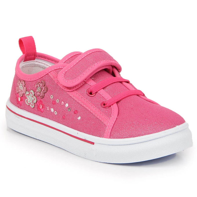 Rosa Atletico flicksneakers med kardborreband