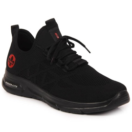 Sportskor i svart mesh för män Rieker B7376-00