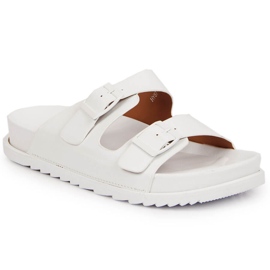 S.Barski Damtofflor i gummi med spännen vita S. Barski