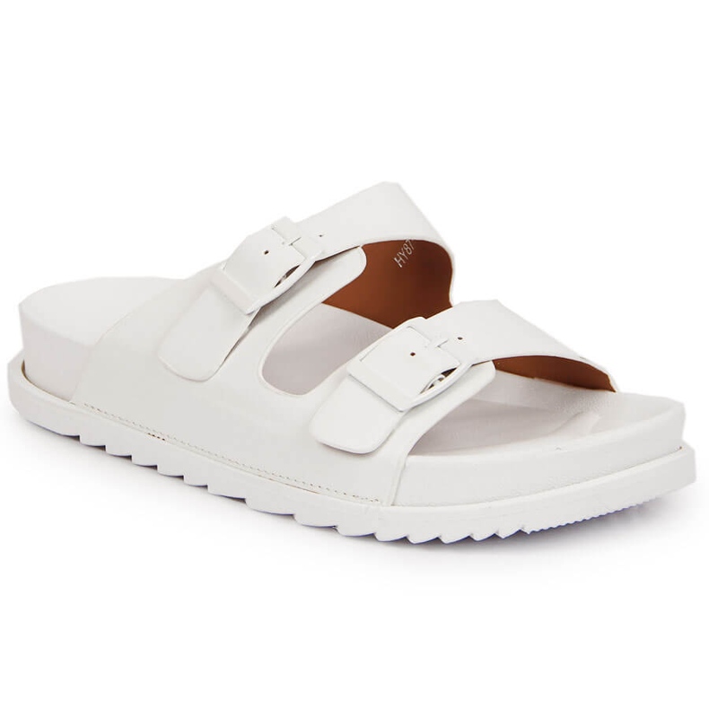 S.Barski Damtofflor i gummi med spännen vita S. Barski