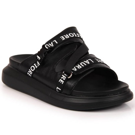 Svarta Laura La.Fi plattformstofflor