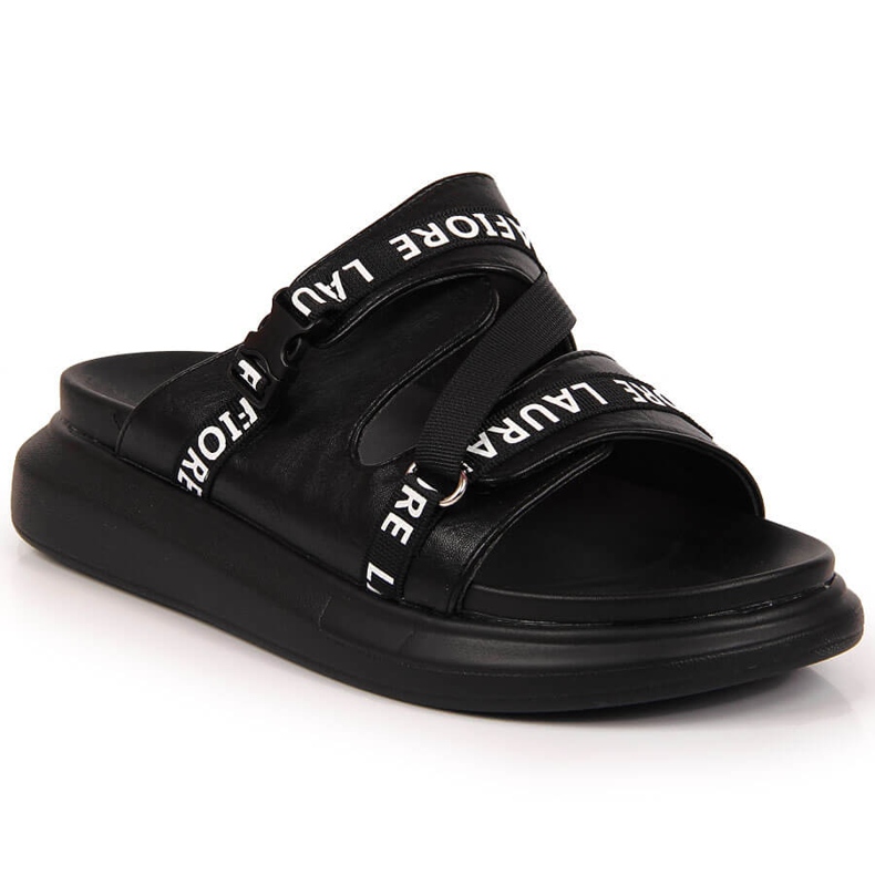 Svarta Laura La.Fi plattformstofflor