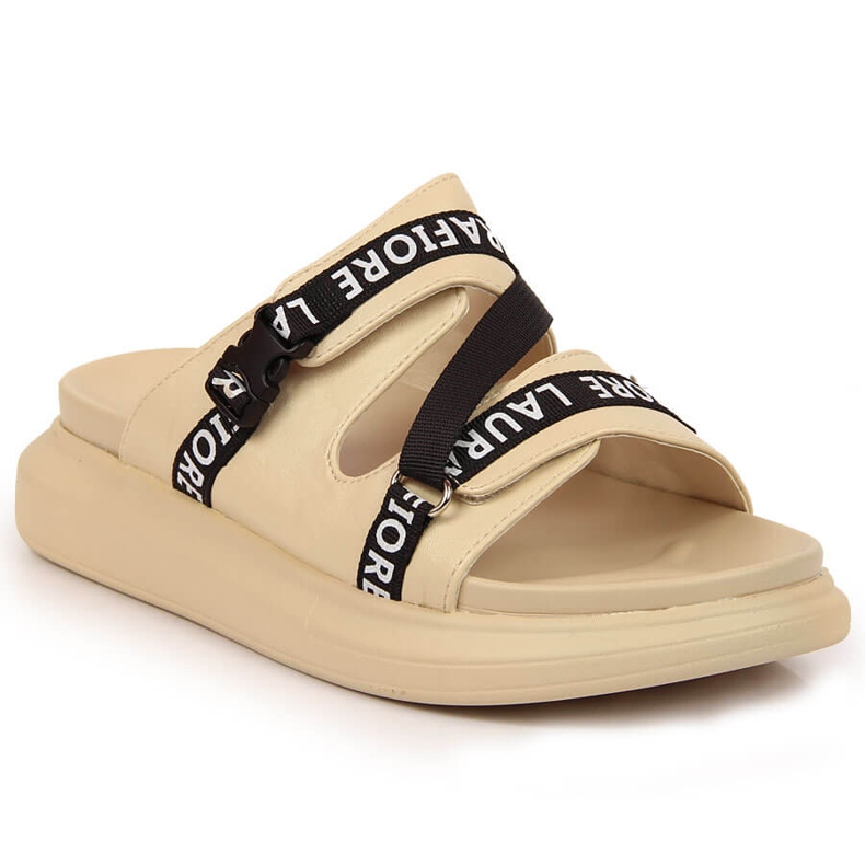 Beige Laura La.Fi plattformstofflor