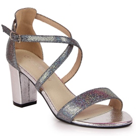 Silver damsandaler på stolpen Filippo silver-