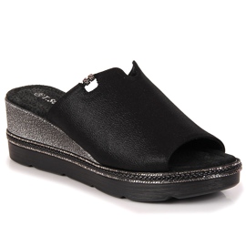 Svarta wedge tofflor för kvinnor T.Sokolski