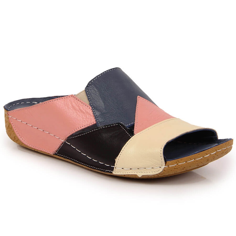 Bekväma färgade Artiker-lädertofflor för kvinnor mångfärgad
