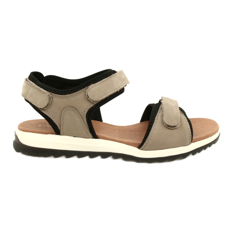 Bekväma sportsandaler Caprice 28711-28 334 Taupe Nubuc beige svart
