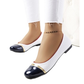 Petra vita ballerinor för kvinnor marinblå