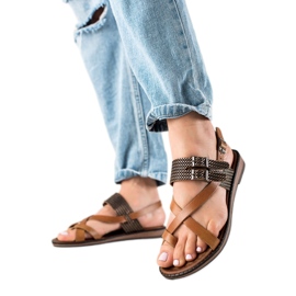 W. Potocki Snygga lädersandaler Potocki brun