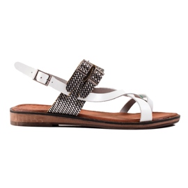 W. Potocki Snygga lädersandaler vit