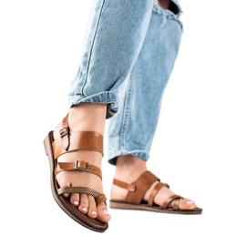 W. Potocki Potocki lädersandaler brun