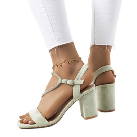 Gröna Roseby sandaler med fyrkantig tå