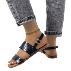 Chinn svarta sandaler för kvinnor