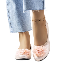 Duff rosa metalliska ballerinor