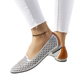 Grå Jarrett genombrutna ballerinor