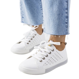 Impi kvinnors vita och gråa sneakers