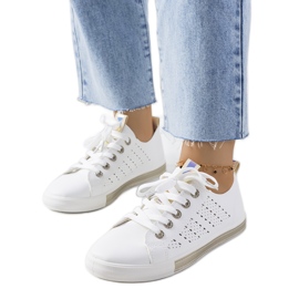 Tuuri damsneakers i vitt och guld