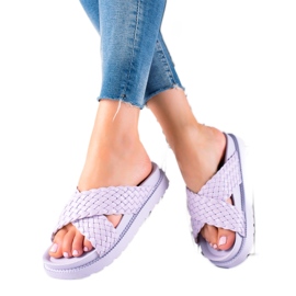 Bestelle Flätade tofflor purpur