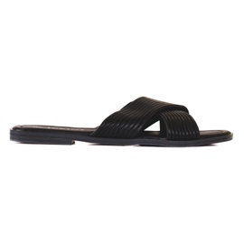 TRENDI Bekväma klassiska flip-flops svart