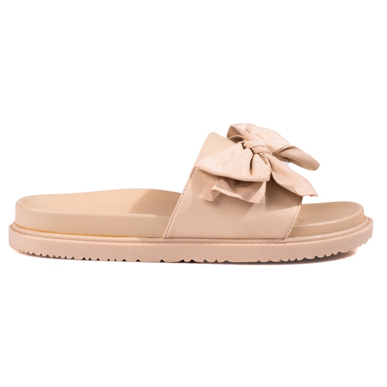J. Star Plattformstofflor med rosett beige